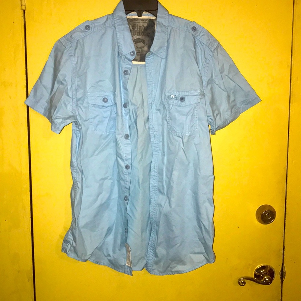 Handsome medium blue Slade Wilder button shirt